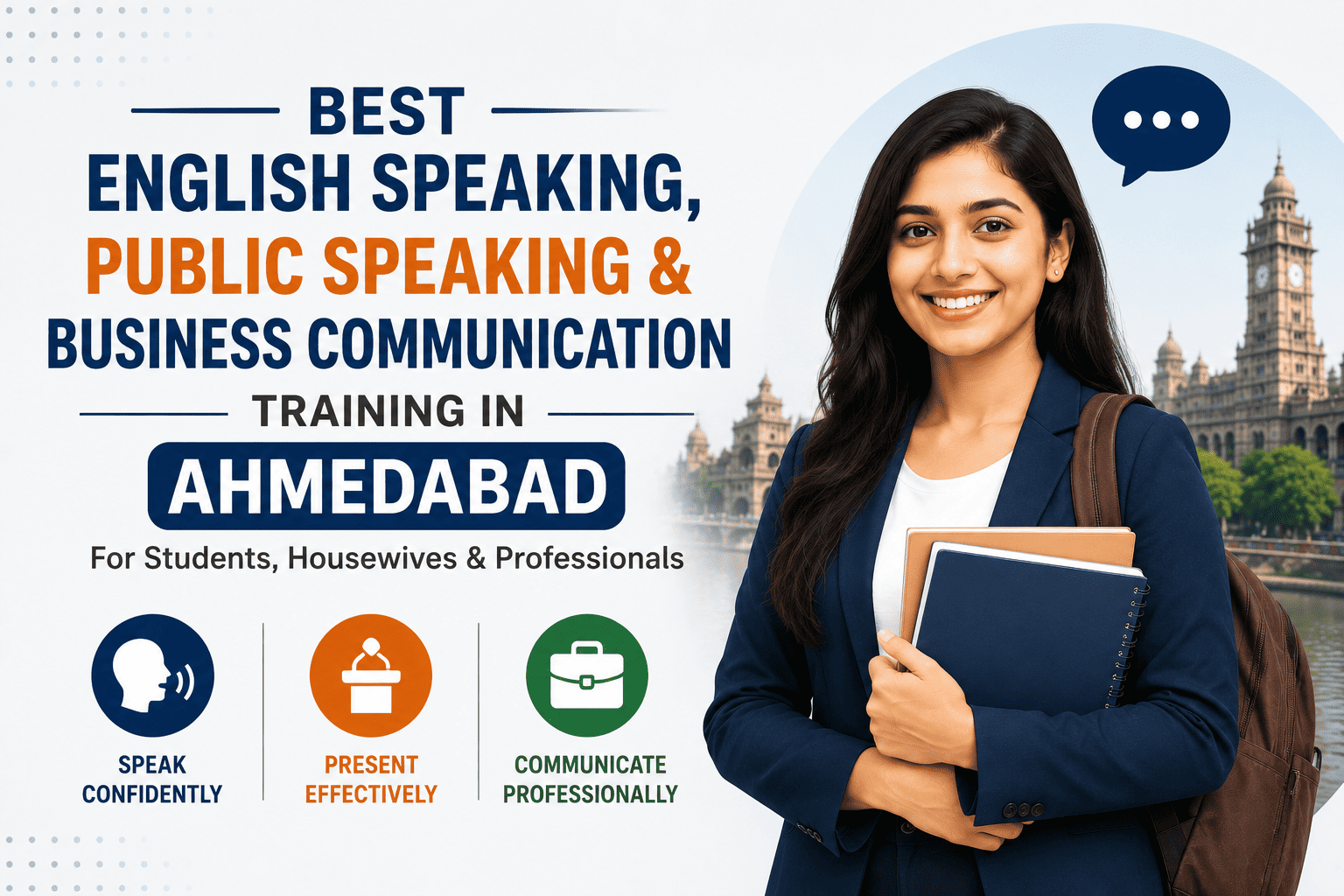 Best English Speaking, Public Speaking & Business Communication Training in Ahmedabad for Students, Housewives & Professionals