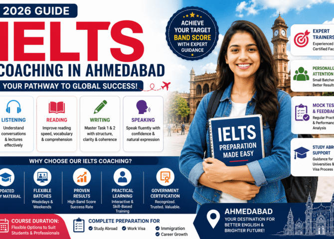 IELTS Coaching in Ahmedabad (2026): Complete Guide to Syllabus, Duration, High Band Score Tips & Government Certification