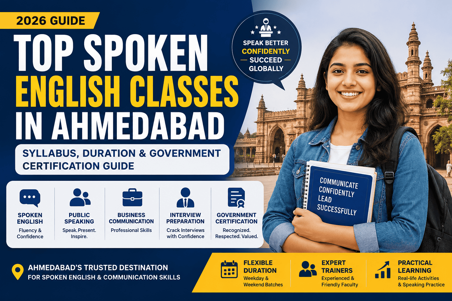 Top Spoken English Classes in Ahmedabad (2026): Syllabus, Duration & Government Certification Guide