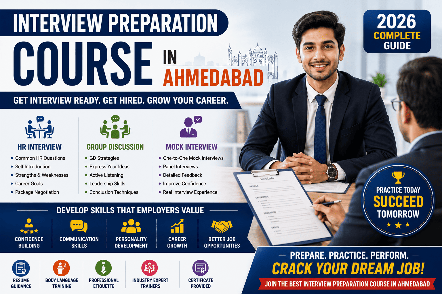 Interview Preparation Course in Ahmedabad: HR Interview, Group Discussion & Mock Interview Guide (2026)