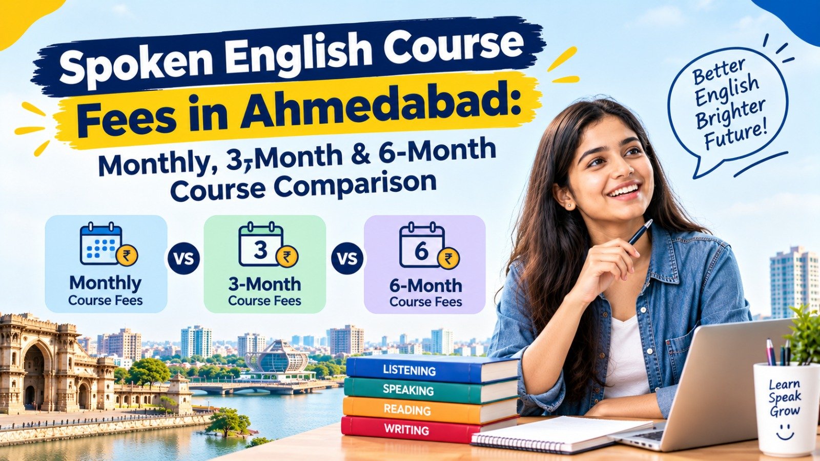 Spoken English Course Fees in Ahmedabad: Monthly, 3-Month & 6-Month Course Comparison