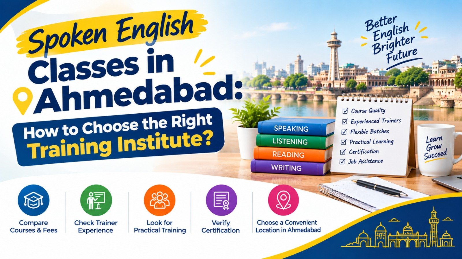 Spoken English Classes in Ahmedabad: How to Choose the Right Training Institute?